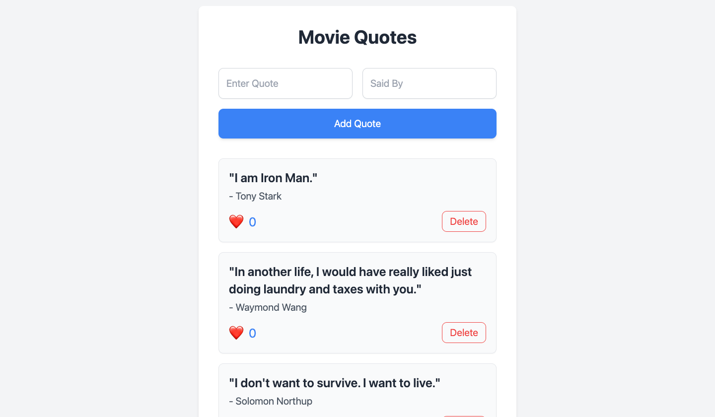 Movie quotes application